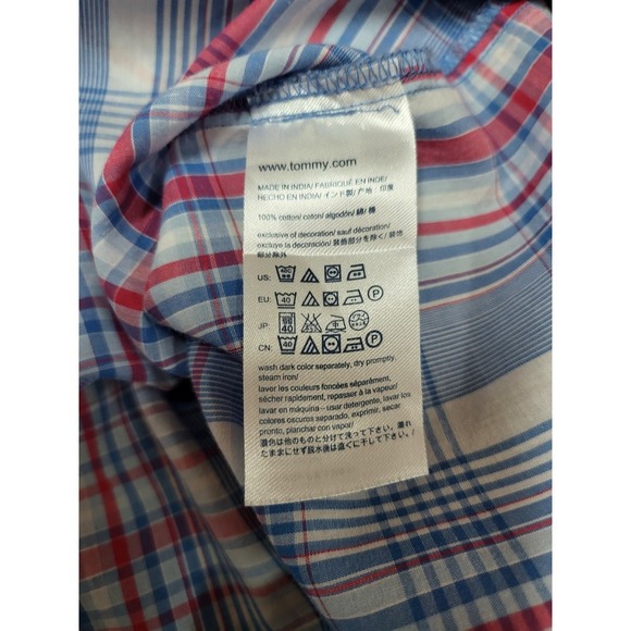Tommy Hilfiger Plaid Button Down Shirt Classic Fit Long Sleeve Top Size L - Picture 7 of 9